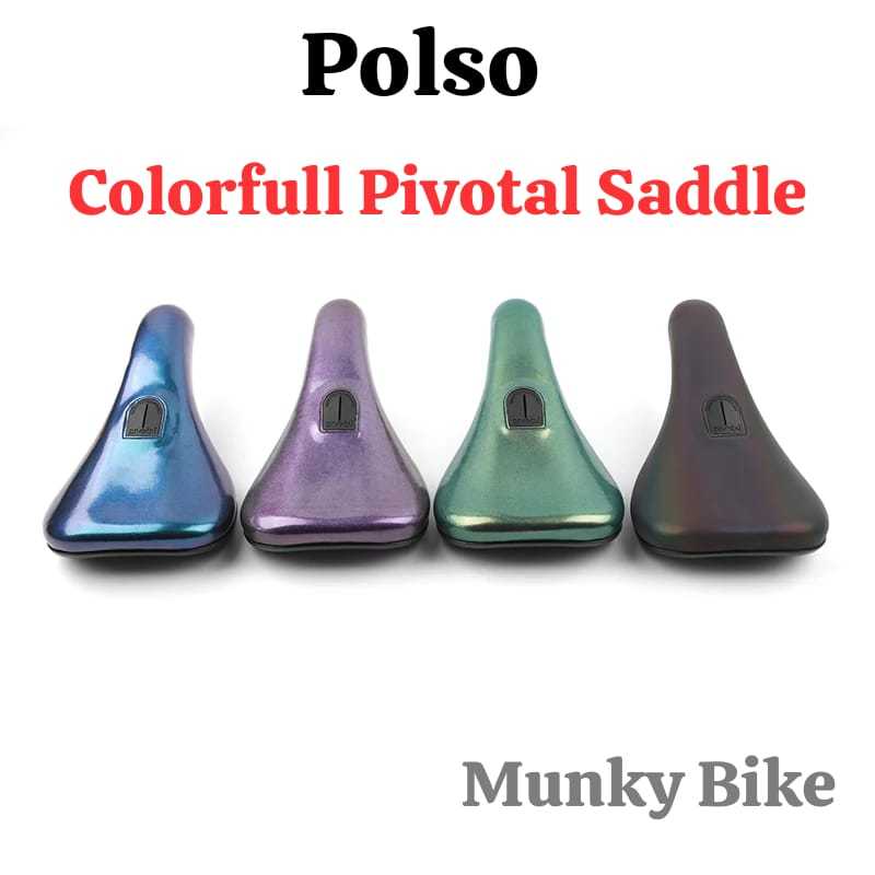 Polso Pivotal Colorfull Sadel Jok Sepeda BMX DJ Bike Saddle Tipe Pivotal Pelangi BS05