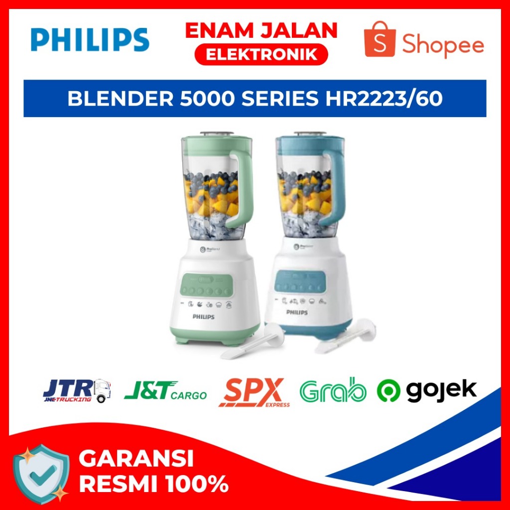 Philips Blender HR2223 2 Liter - 5000 Series - Blender Jus - Blender Bumbu Philips
