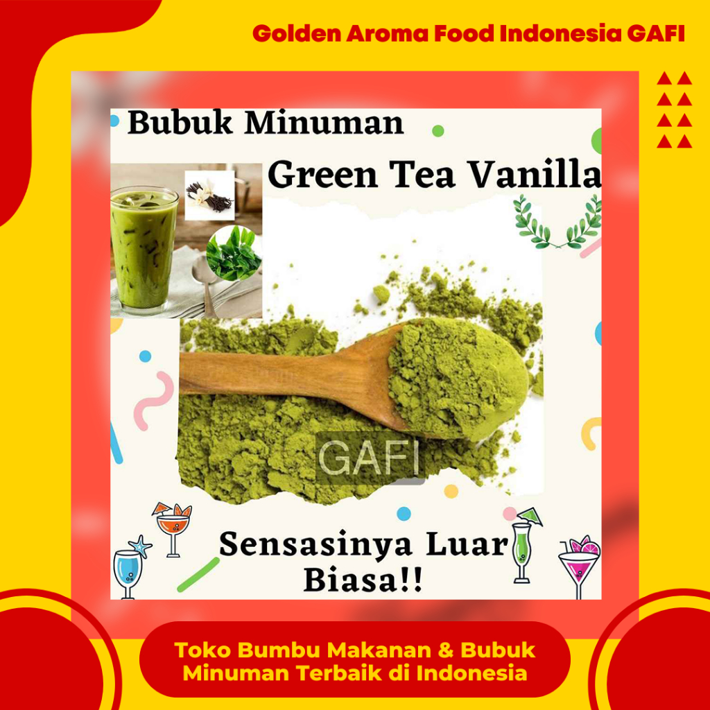 

GAFI Food Bubuk Minuman Rasa Green Tea Vanila 1 Kg Enak Lezat Halal, Greentea Vanilla Drink Powder 1Kg