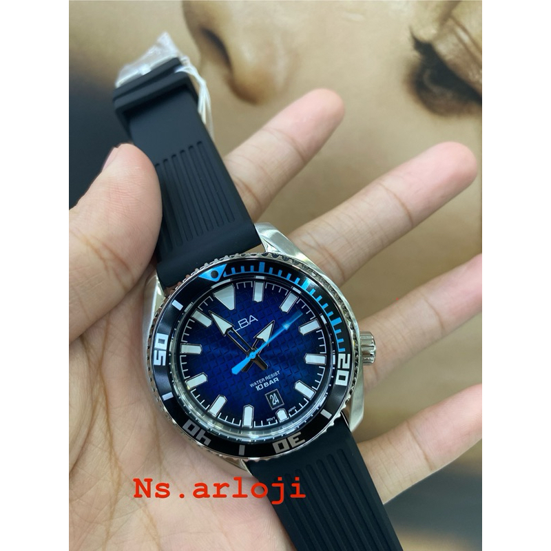 Alba AS9P09X1 Jam Tangan Pria Analog Rubber-Blue Original