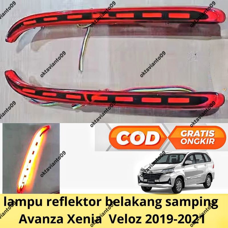 lampu reflektor belakang samping avanza xenia velos 2019 2020 2021 running led