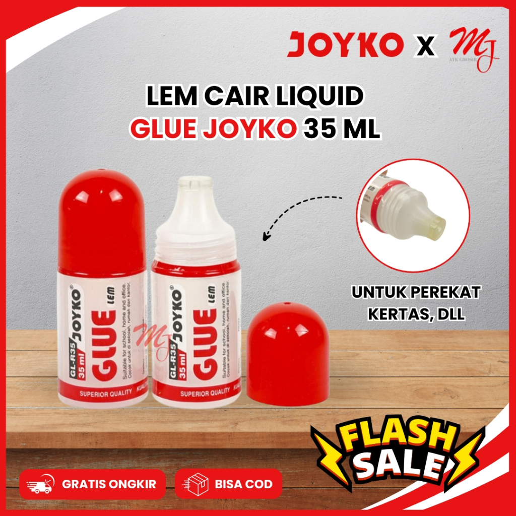 

(12 pcs ) Lem Kertas / Lem cair Liquid Glue Joyko 35 ml