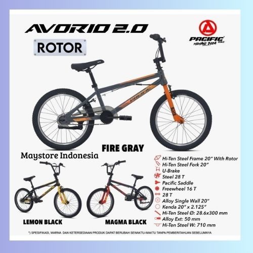 SEPEDA ANAK LAKI BMX PACIFIC AVORIO 2.0 ROTOR UKURAN 20 INCH,SEPEDA READY SIAP KIRIM - BERGARASI