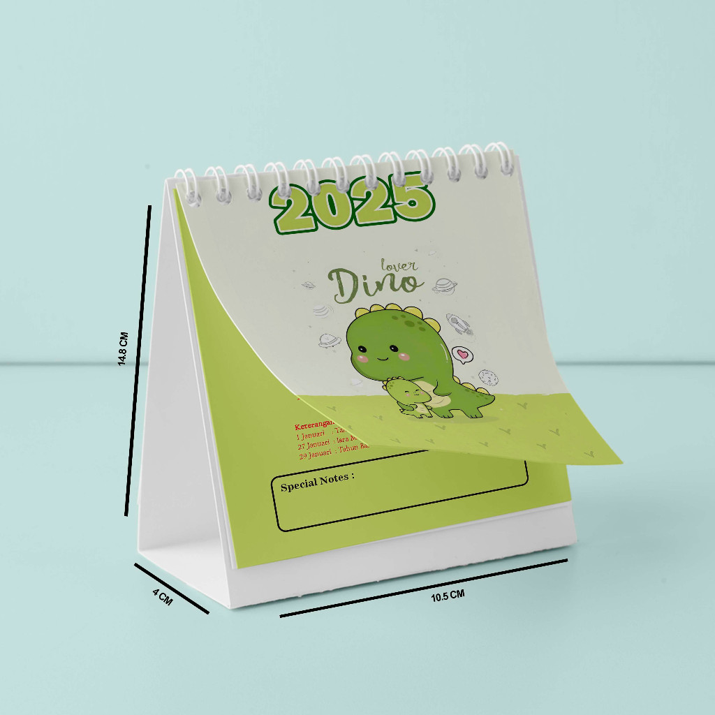 

Kalender Meja Mini 2025 Portable Edisi Dino Cartoon II Praktis dan Berkualitas II Custom