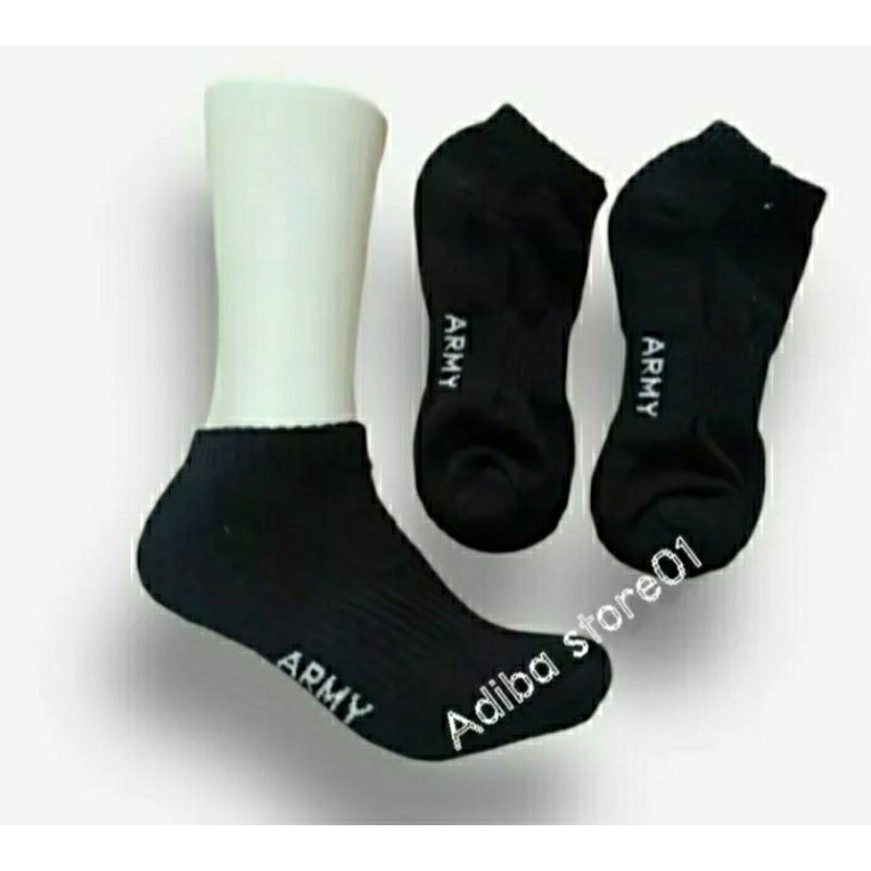 kaos kaki Teball ARMy Pendek Semata/ kaos kaki Warna Hitam Polos/ kaos kaki Satpam sapol PP TNI satp