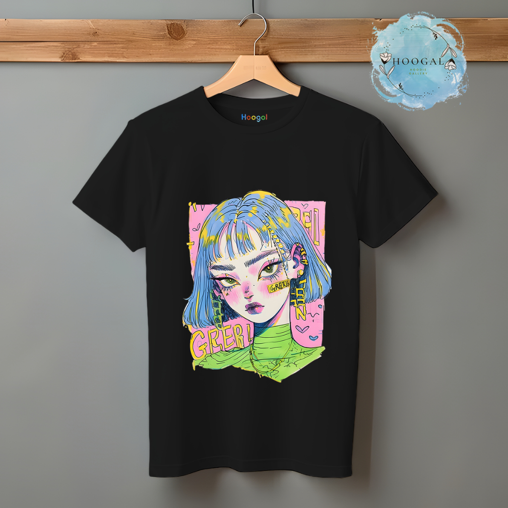 Hoogal Kaos Motif Girl Distro 20s Sablon DTF