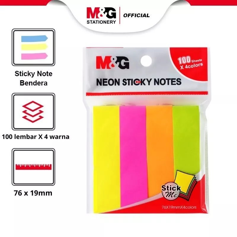 

Sticky Note M&G YS-187 3x3inch Neon Color 76x19mm Memo Stick Tempel Penanda Buku