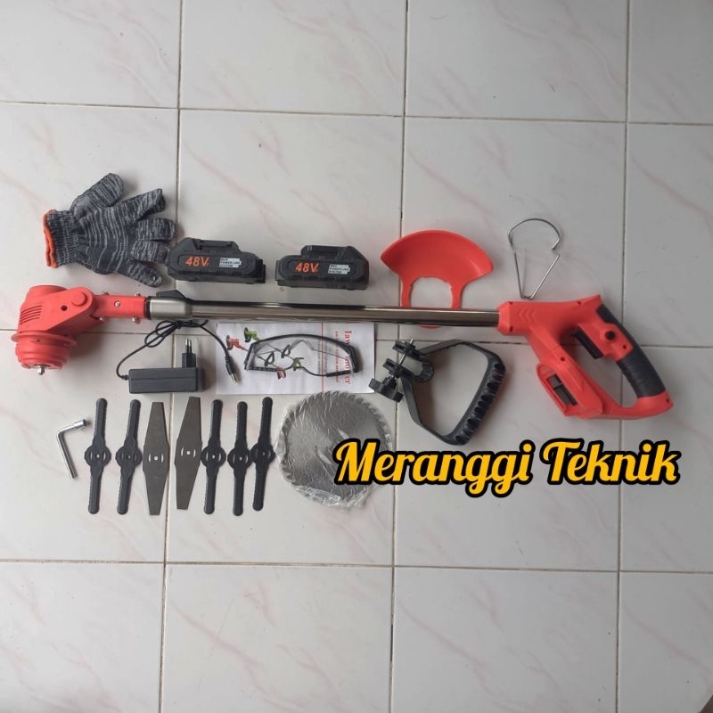 id3756 Mesin potong rumput 48 volt 2 baterai besar Hytobp