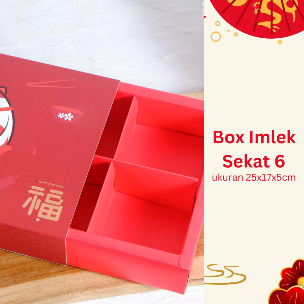 

Box Imlek Lucky Cat Sekat 6 /2pcs