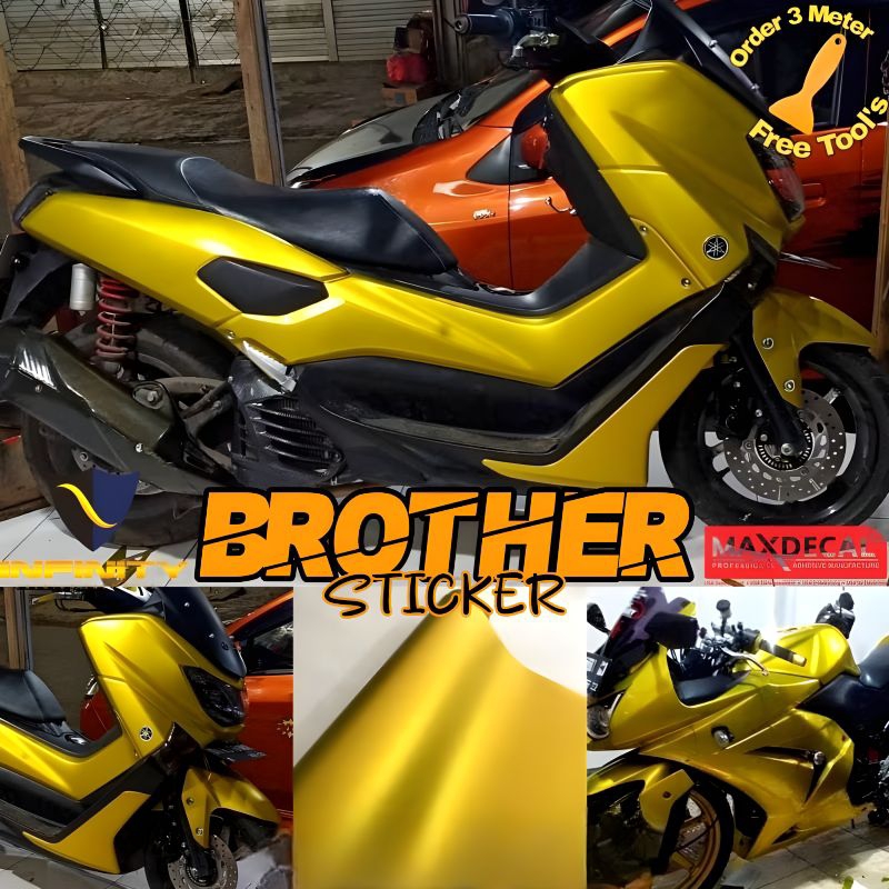 stiker skotlet kuning satin chrome matte sticker scotlite krom doff scotlet gold dop