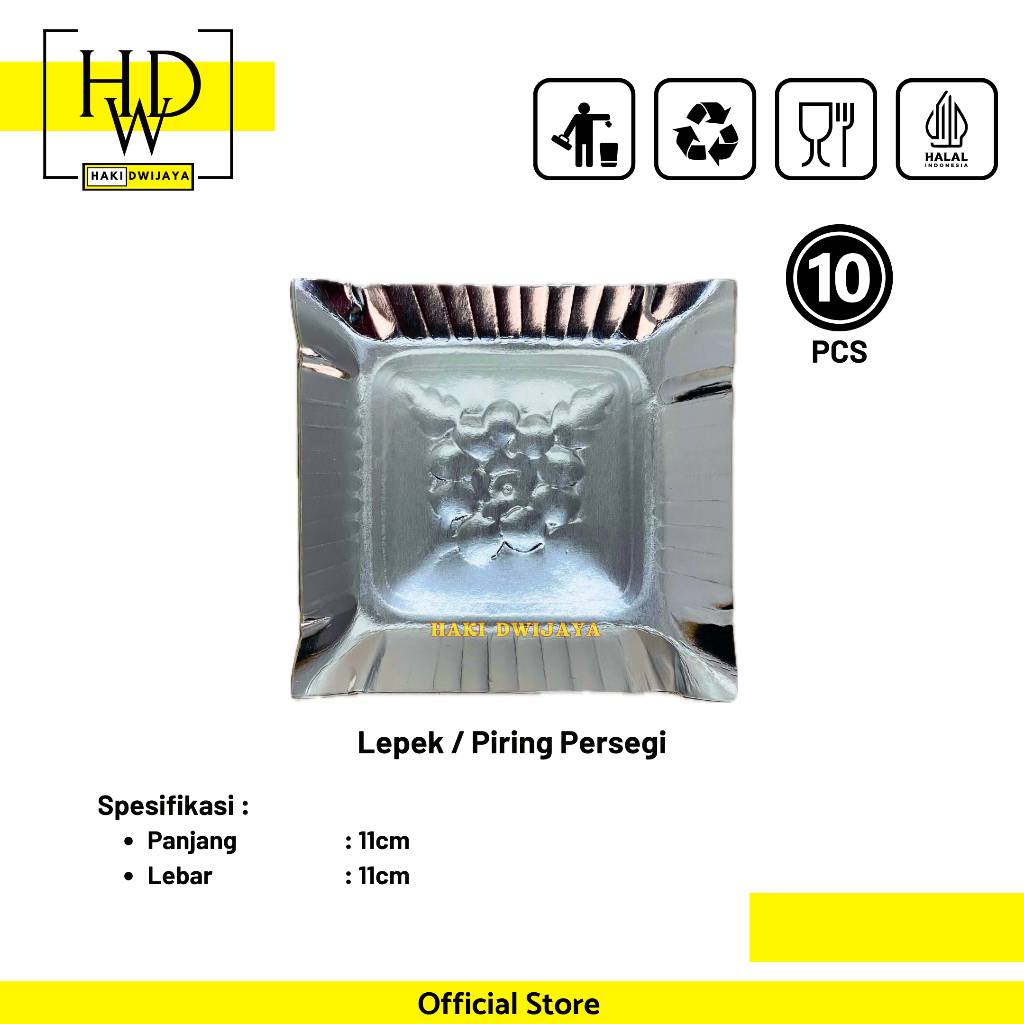 [10pcs] Lepek / Piring Kertas / Piring Kue & Snack Persegi