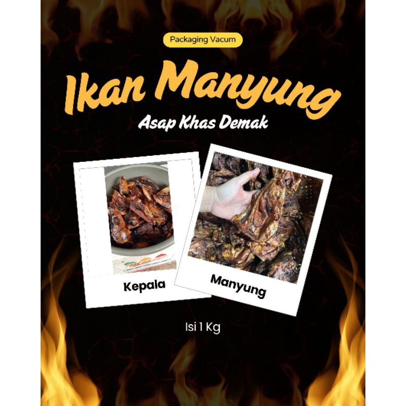 

KEPALA IKAN MANYUNG ASAP FRESH KHAS DEMAK ISI 1KG PACKAGING VACUM