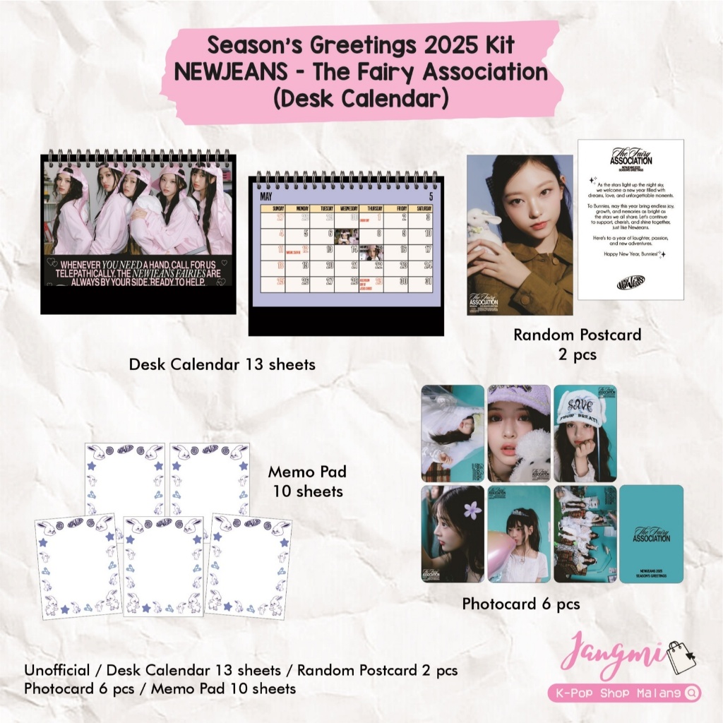 

Season's Greetings 2025 NewJeans | NewJeans Merchandise | New Jeans Calendar 2025 | New Jeans Kalender 2025 | K-pop Calendar 2025 | K-Pop Kalender 2025 | Aesthethic Calendar 2025 | Kalender Aesthethic 2025 | Desk Calendar | Kalender Meja | K-POP Collect