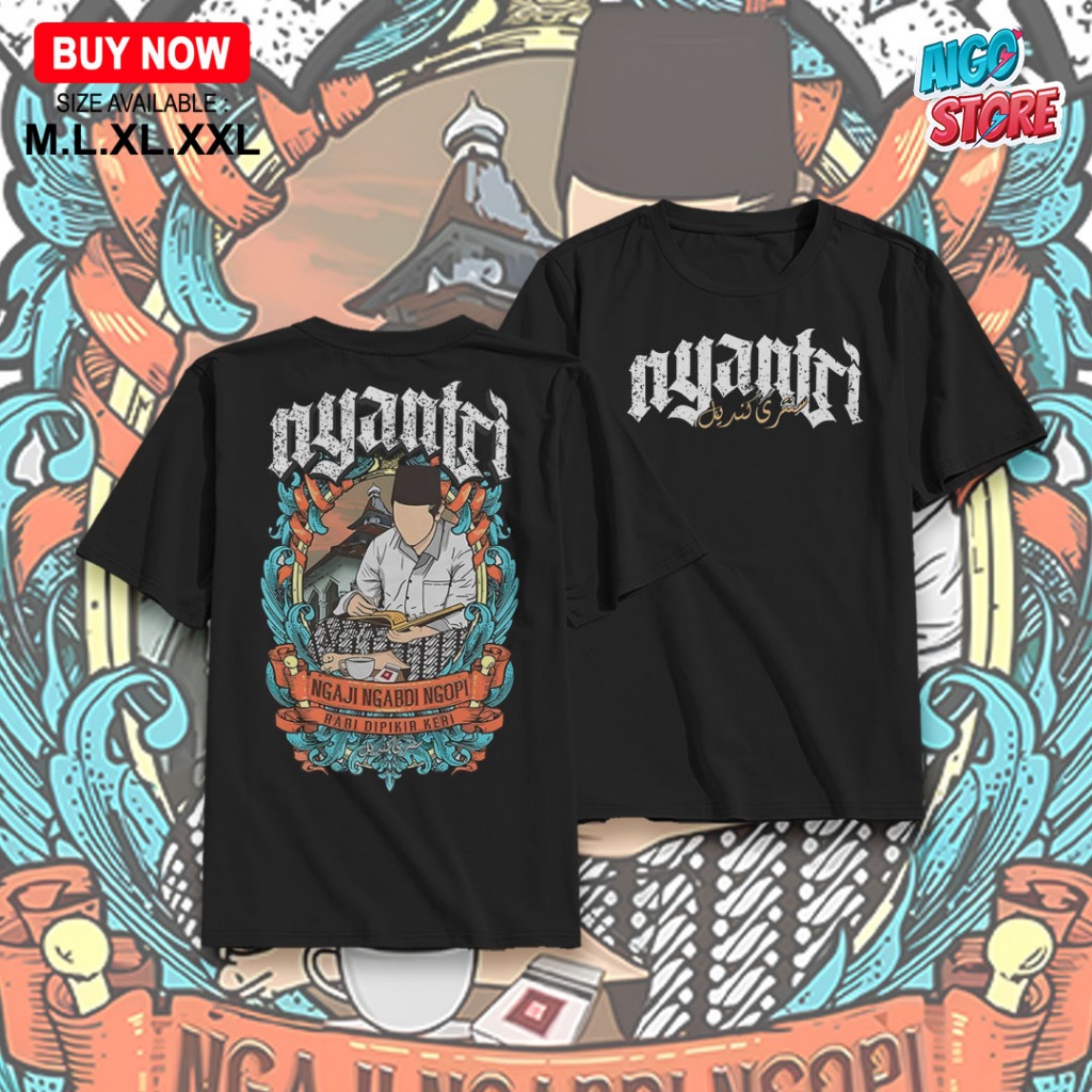 KAOS NYANTRI DISTRO SANTRI KUALITAS PREMIUM 100% CATTON COMBED SANTRI LENGAN PENDEK DISTRO SANTRI SA