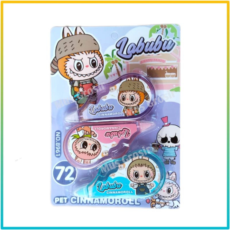 

Correction Tape X Labubu 1Set Isi 3Pcs Tip Ex Kertas Panjang Roll 8m