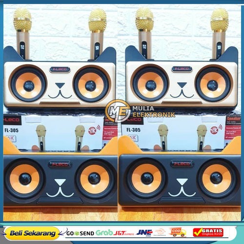 Speaker Bluetooth Fleco FL-305 + FREE 2 MIC Wireless Bluetooth SUARA MERDU HARGA PROMO