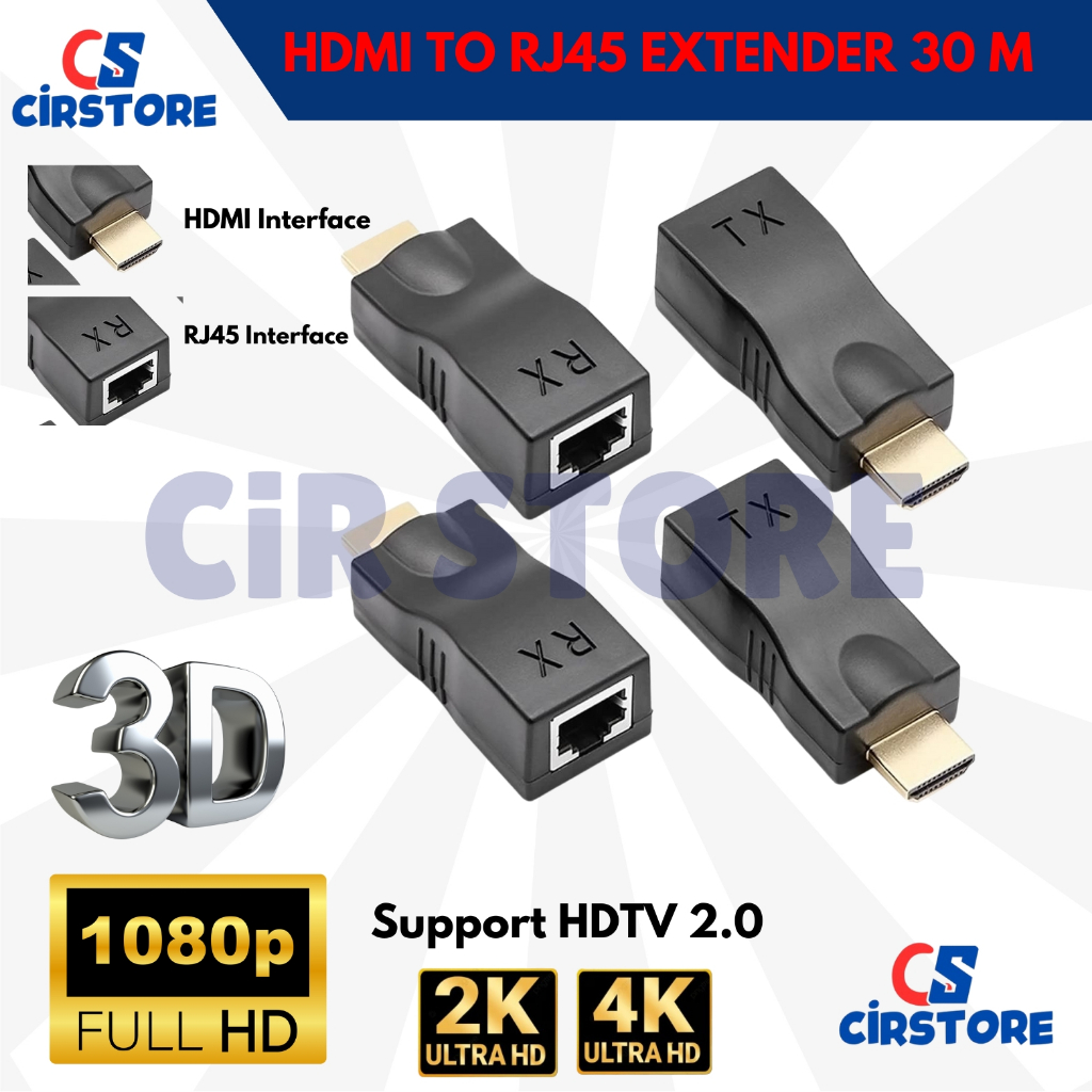 HDMI Extender 30 Meter HDMI Extension RJ45 Lan/ HDMI Extender HDMI Extension kabel LAN Ethernet 30M 
