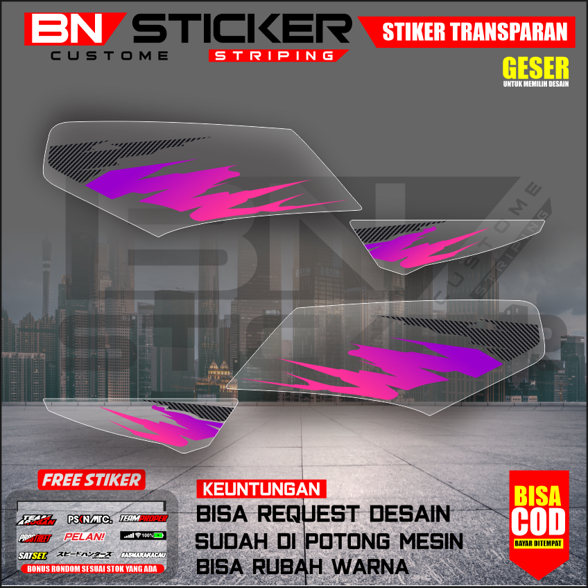 STRIPING DECAL RX KING FACELIFT CUSTOM TRANSPARAN STRIPING RX KING VIRAL UV PREMIUM MAX DECAL IX-69
