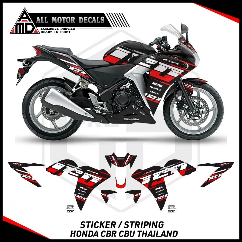 STRIPING HONDA CBR CBU THAILAND / DECAL CBR 250R / CBR 150R / STICKER CBR CBU