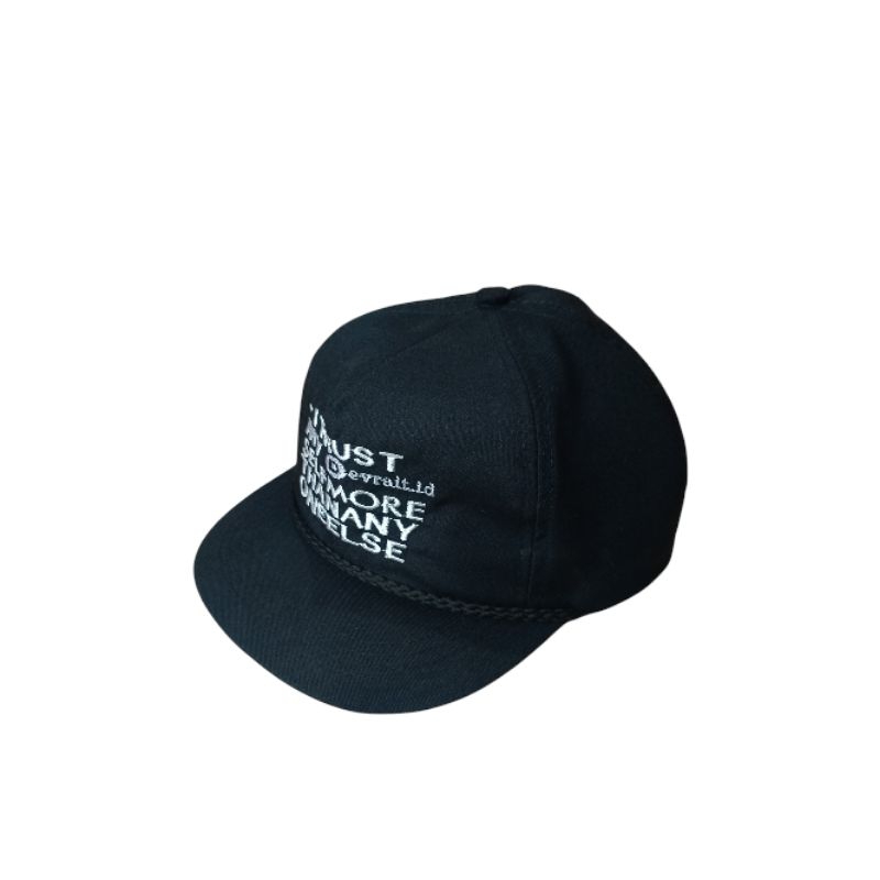 Devrait - Topi Rope Hat - Topi Classic Snapback - Visor Pendek - Topi Snapback Skena Black