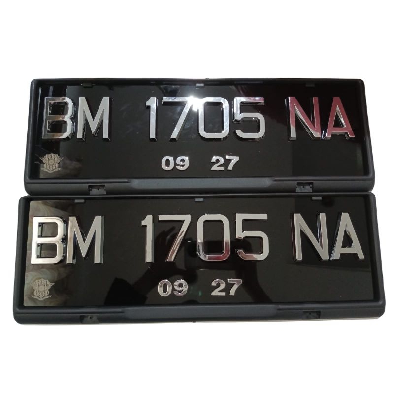 Plat Nomor Mobil Timbul Mewah - Singapore Chrome - FREE COVER