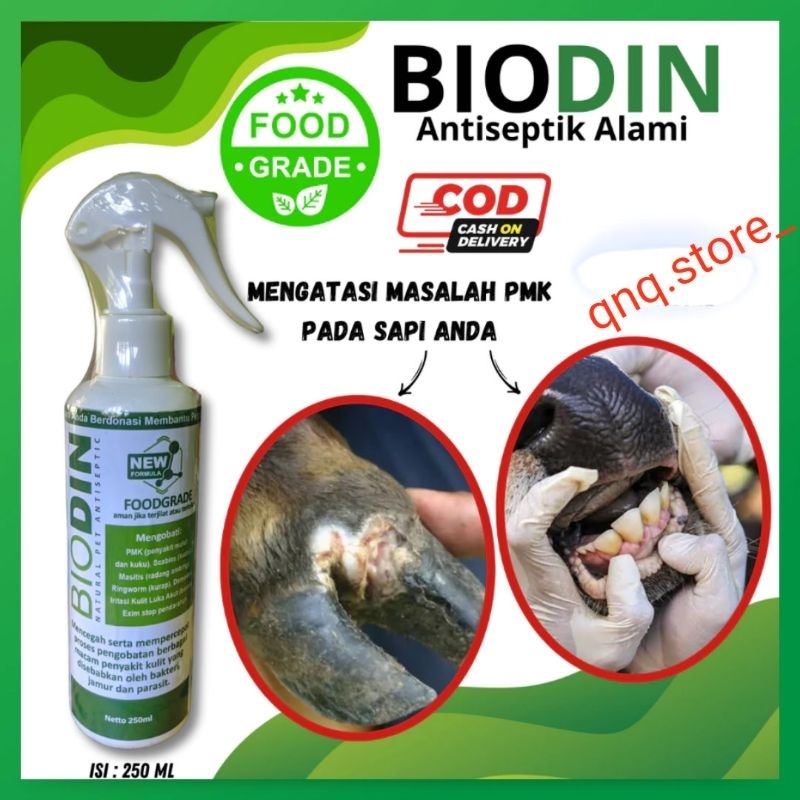 biodin spray 250ml untuk pmk lsd