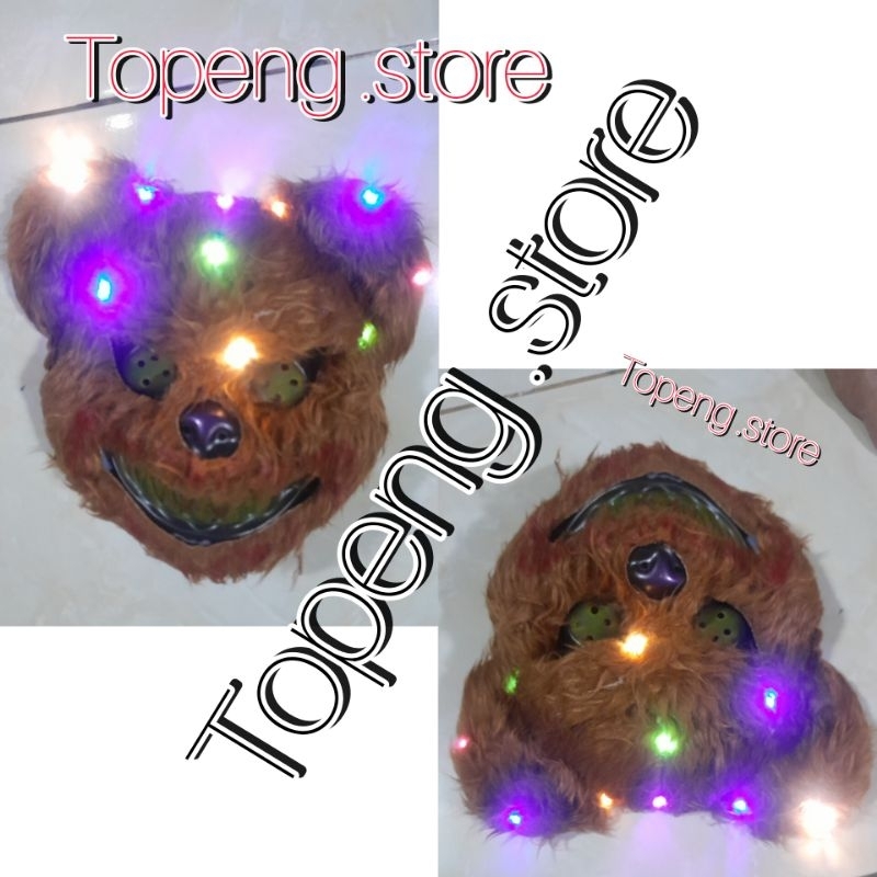 topeng beruang ada lampu nya topeng beruang led pelangi