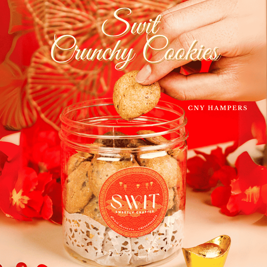 

SWIT DESSERT - Crunchy Bites Cookies Jar 600ml Hampers Imlek Chinese New Year FREE Tag & Pita