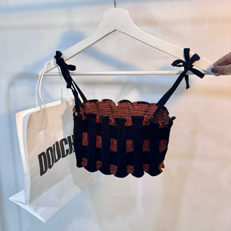 DOUCHE La Douche Vita Smoko Bralette Smock Navy Orange