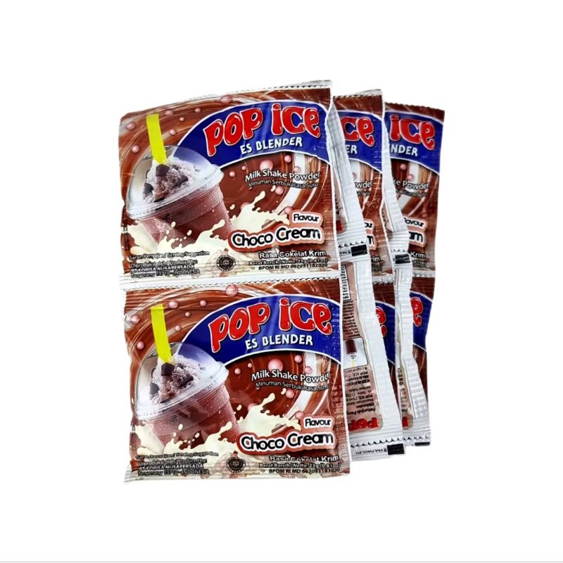 

Pop Ice Milk Shake Powder - Rasa Choco Cream (1 renceng/10 sachet)