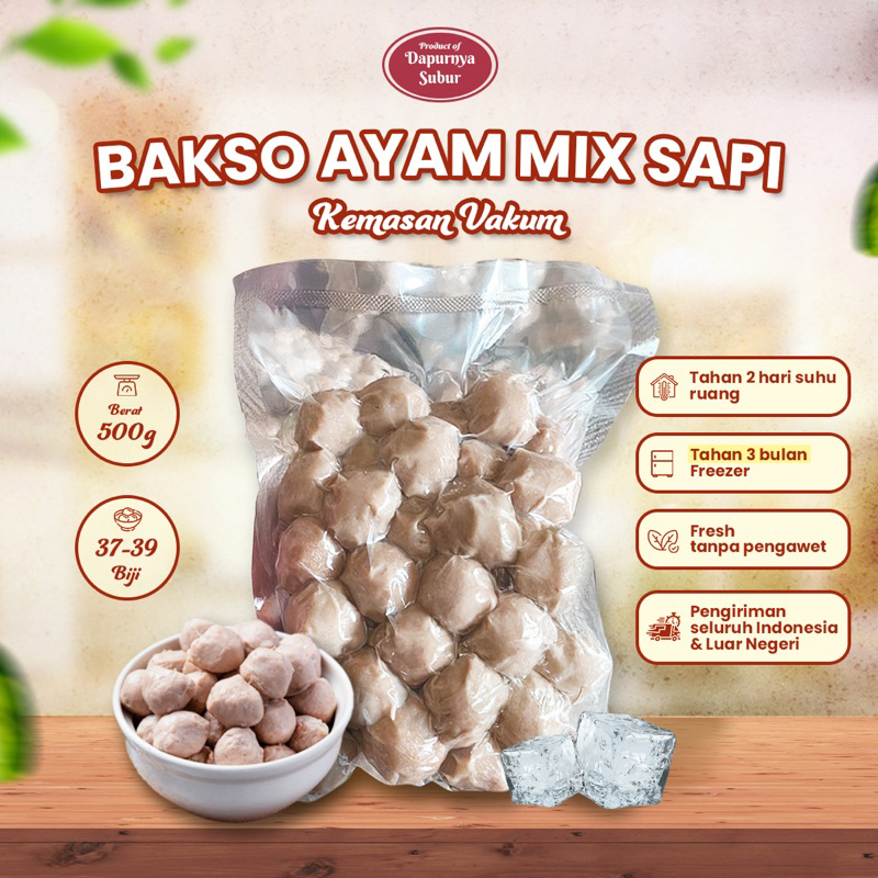 

Bakso Sapi mix Ayam 500gr Dapurnya Subur