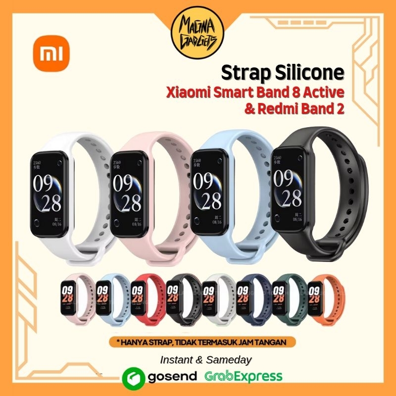 Strap Silikon Xiaomi Mi Smartband 8 Active Redmi Band 2 Tali Jam Tangan Xiaomi Mi Smartband
