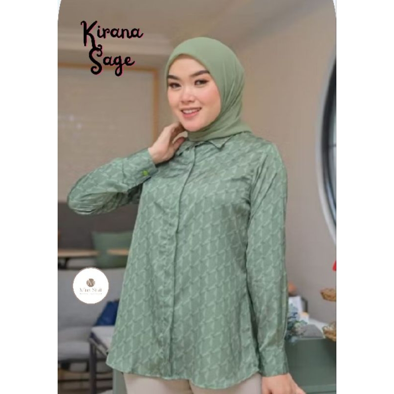 H&H Brand Blouse Dress Kemeja Wanita Armani Silk Premium