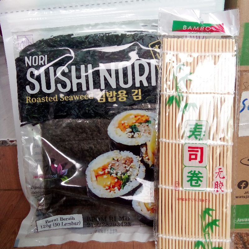 

Nori sushi 50 lembar+bambu sakao Tokinori Ichi sushinori Nori kimbab bento seaweed dry murah halal