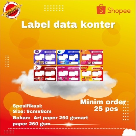 

Cetak Display Harga Paket Data Etalase Konter Murah / Label Voucher Pajangan / Label Paket Data Landscape