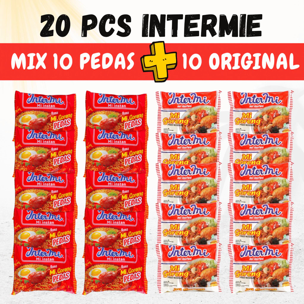 

20 PCS INTERMI GORENG, PEDAS, MIX INTERMI MIE VIRAL PEDAS