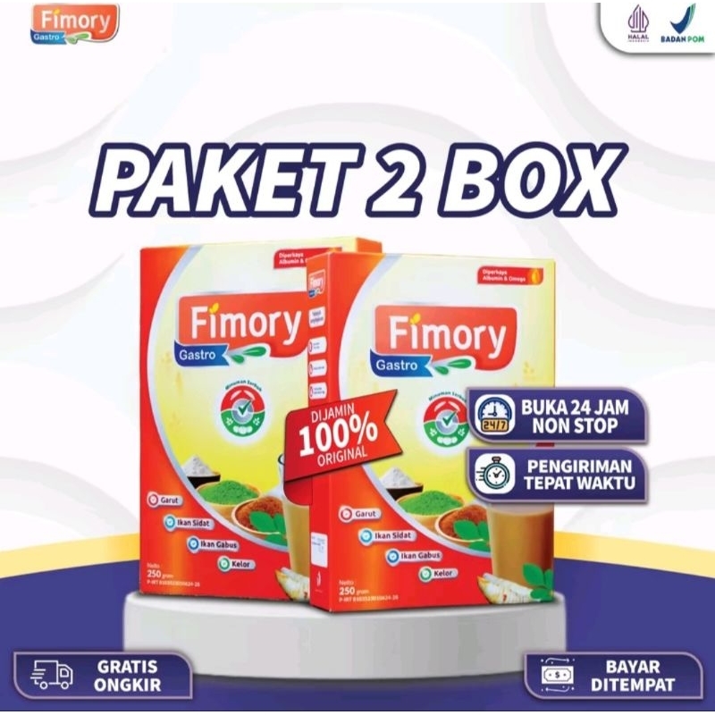 

[PAKET 2 BOX] FIMORY GASTRO - Atasi Maag Gerd Asam Lambung Sereal Umbi Garut 1 box isi 250 gram