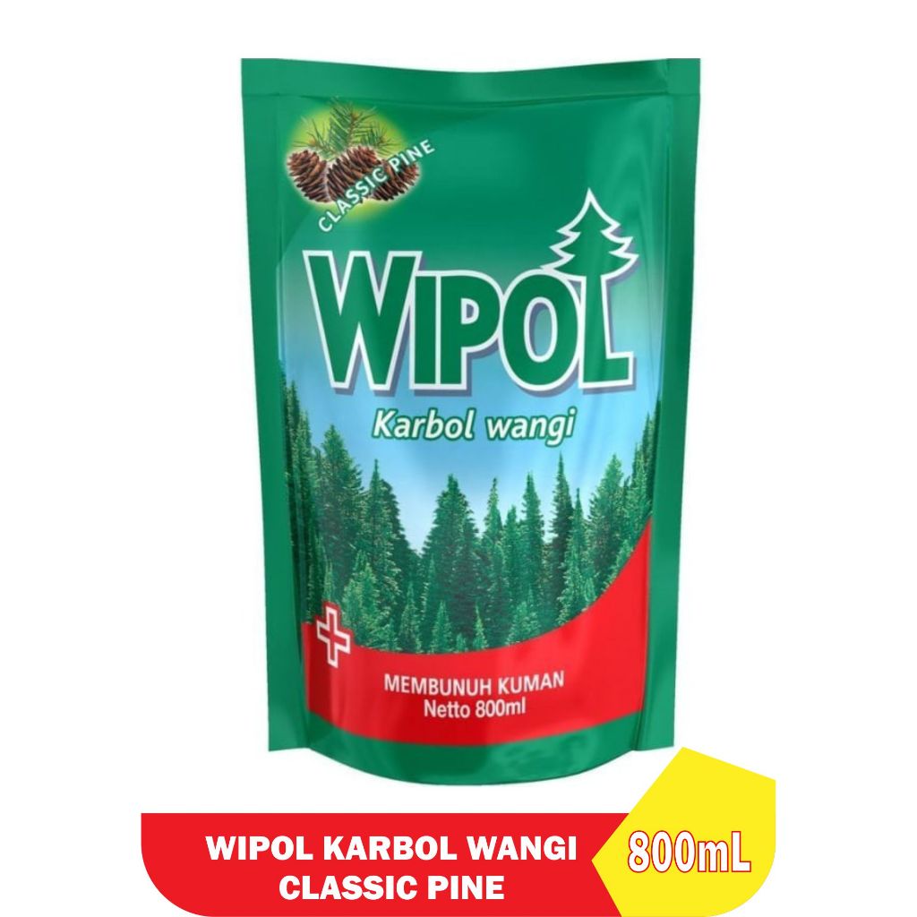 WIPOL Karbol Wangi Classic Pine 800ml & WIPOL  sereh & jeruk 750 ml pembersih lantai