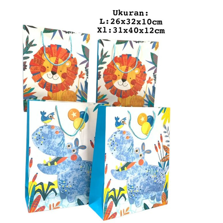 

Paper Bag Motif Animal New 2Ukuran Perpack Isi 12pcs