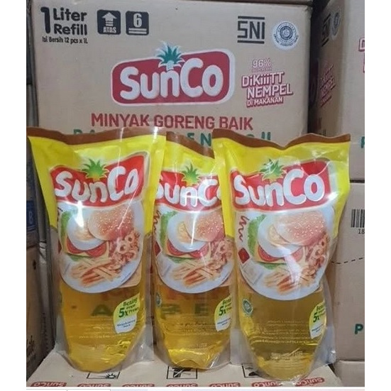 

Sunco 1 liter 1 box isi 12 pcs minyak goreng berkualitas