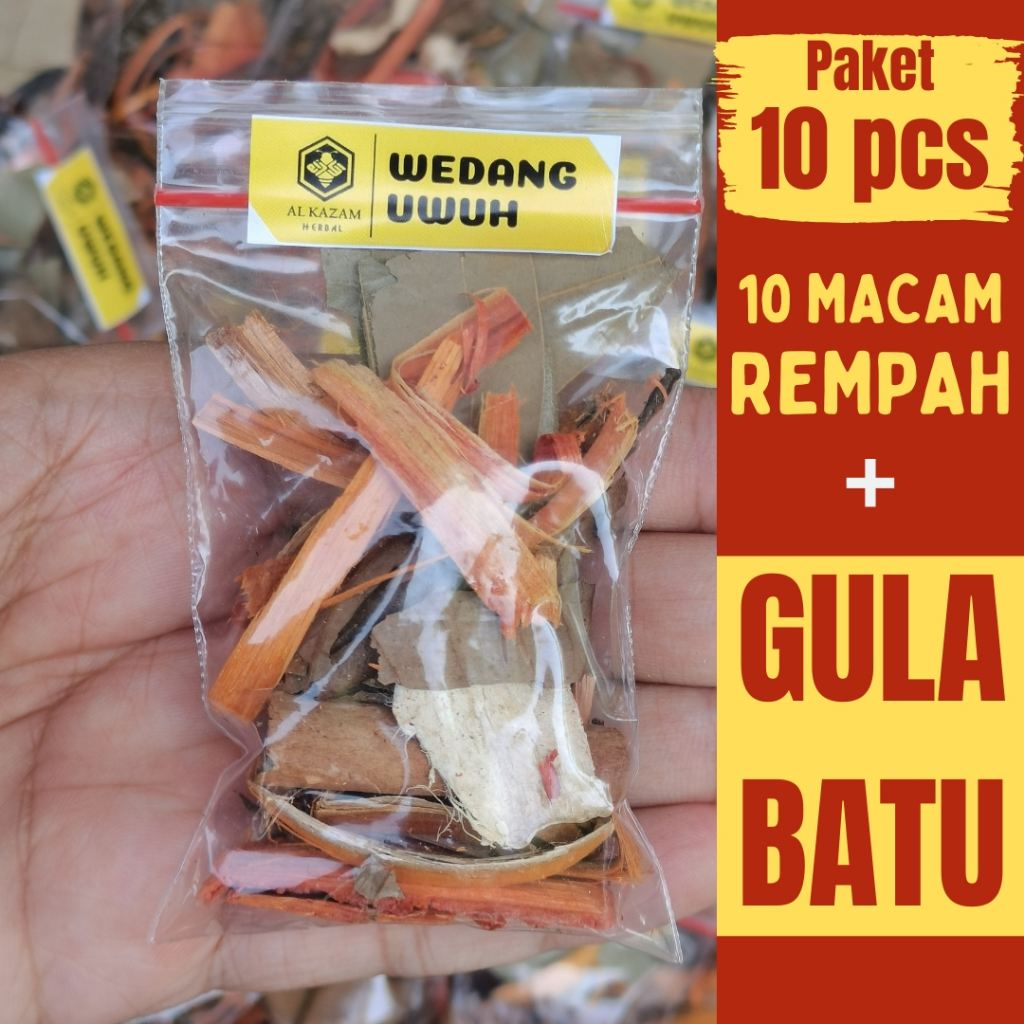 

Paket 10pcs Wedang Uwuh Komplit Gula Batu Jahe Kapulaga Cengkeh Secang Asli Khas Jogja Solo