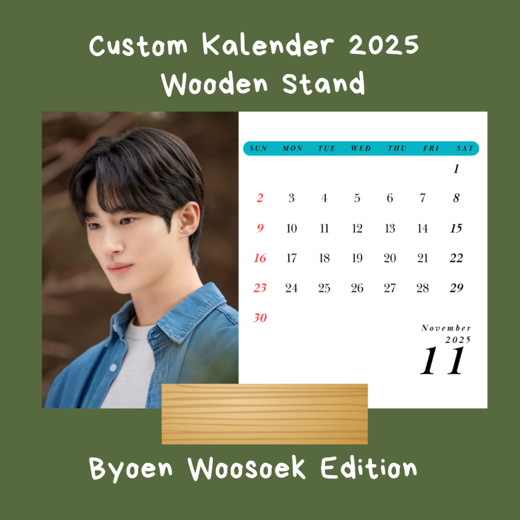 

Kalender 2025 Byoen Woo-Soek Kalender Wooden Stande Kalender Meja Kpop Estetik + Hari Libur Nasional