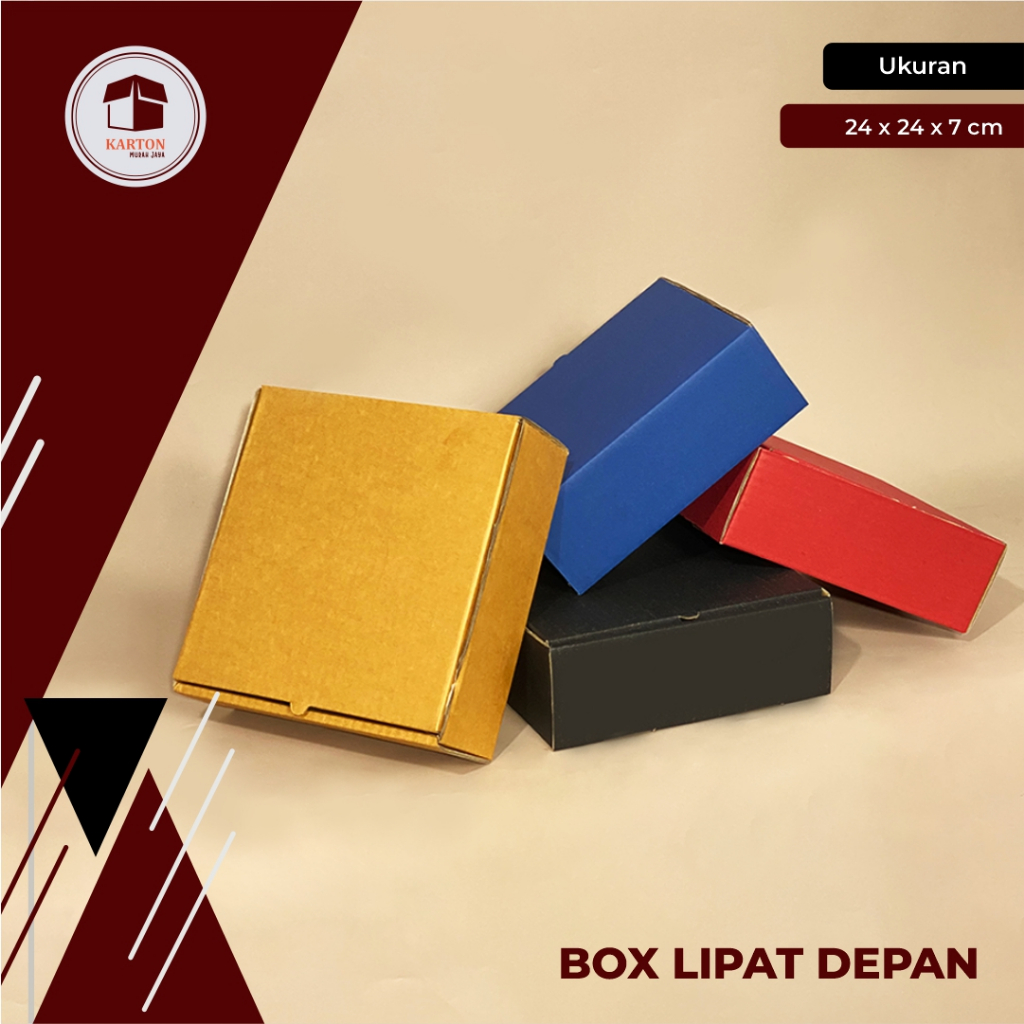 

KARDUS/BOX LIPAT DEPAN UK. 24 x 24 x 7 cm - GiftBox/Karton/Polos/Kado/Box Hampers