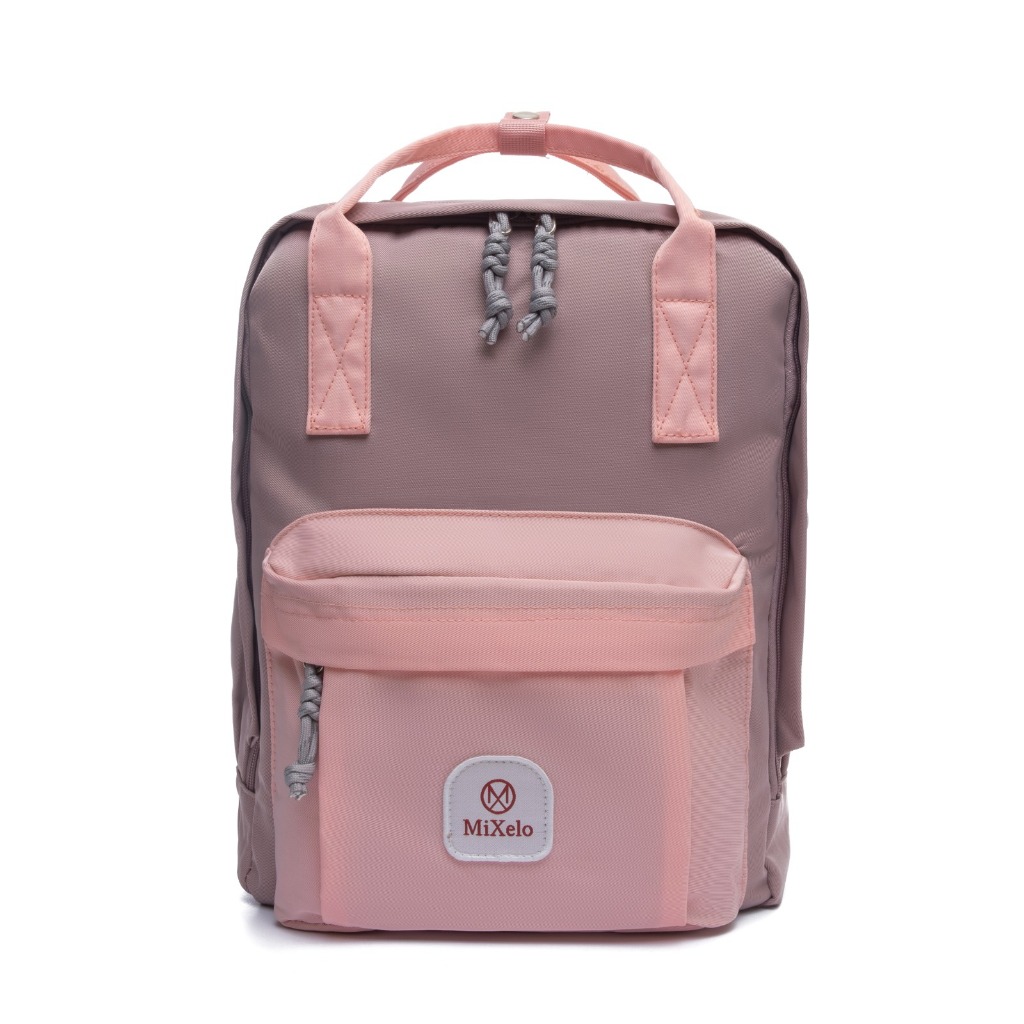 Tas ransel laptop wanita 16 inch multifungsi Mixelo macaroon