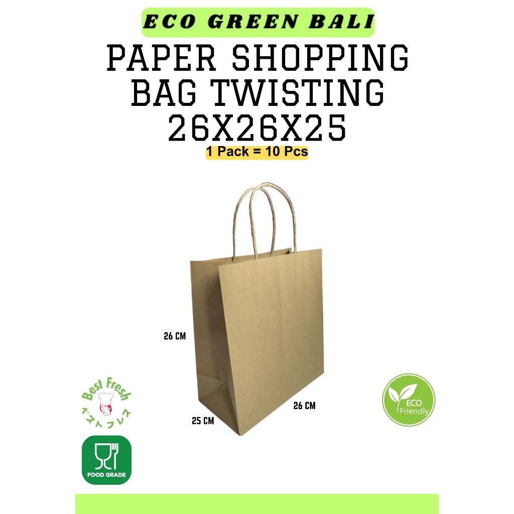 

Paper Bag Shopping SQUARE BT TWIST 26 | Tas Shopping Paper |