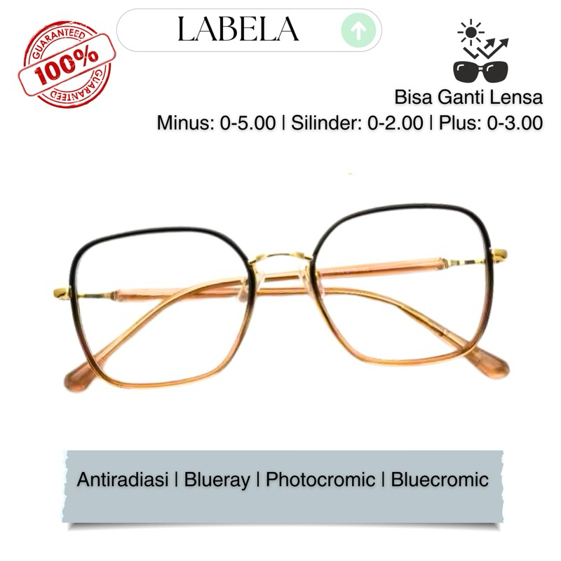 Labela - Kacamata lensa minus photocromic kode 2109 | Kacamata kotak kecil | kacamata lensa Anti Rad