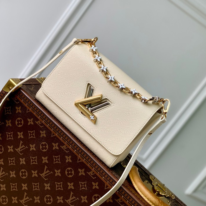 Louis Vuitton Twist MM LV Bloom LV Twist Lock Flower Shoulder Bag