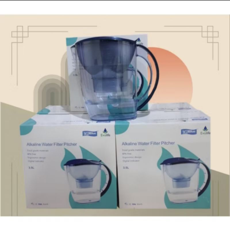 Alkaline Water Filter Pitcher WELL BLUE EVOLIFE 3,5LT