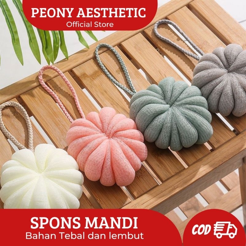 Spons Mandi Busa Tebal Bath Balls Foam Body Wash Pembersih Daki Badan Soft Lembut Halus Tersedia War