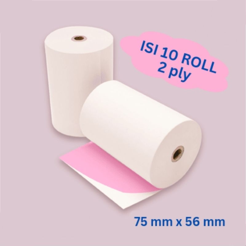 

CUCI GUDANG!! Kertas struk kasir roll 2 ply 75 X 56 mm